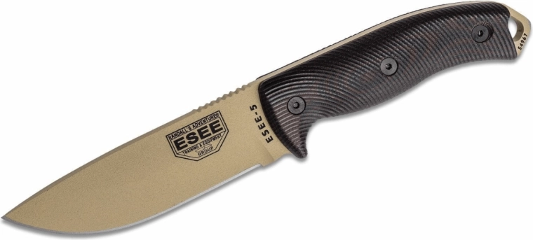 ESEE Model 5 outdoor knife 13.2 cm, black-red, tan, G10, Kydex sheath