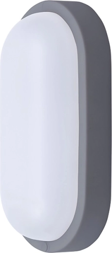 Solight LED outdoor oval light 13 W, 910 lm, 4000 K, IP54, grey, 21 cm