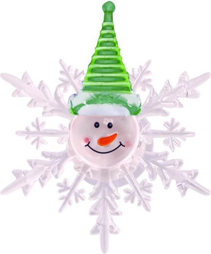 Christmas LED Snowflake with Snowman 10 cm