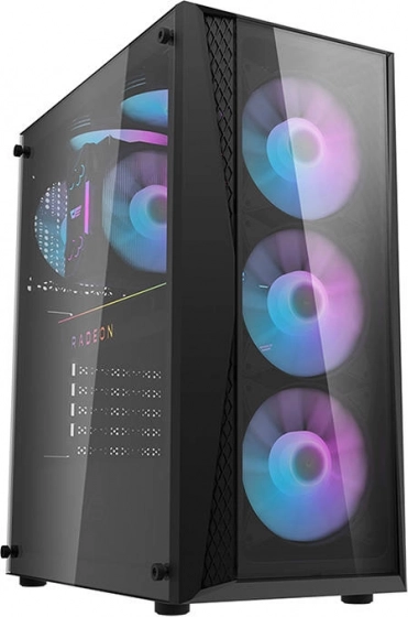 Компютърна кутия DarkFlash DK352 Plus, черна, с 4 ARGB вентилатора
