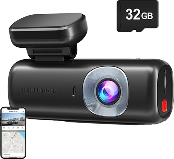 REDTIGER F9 Lite 4K Dash Cam with 32GB Card