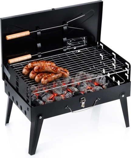 Vilde foldable portable charcoal grill in a suitcase with accessories 43 × 26 × 29 cm