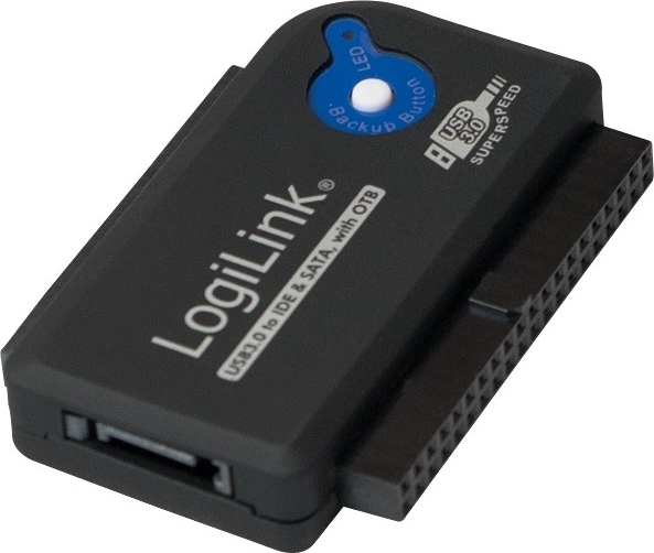 Адаптер LogiLink USB 3.0 към IDE/SATA с функция One-Touch Backup