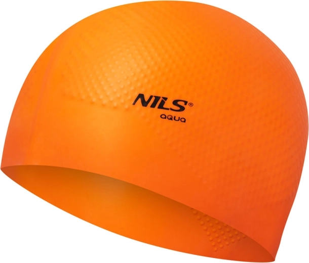 Silicone Swim Cap NILS Aqua NQC Dots orange