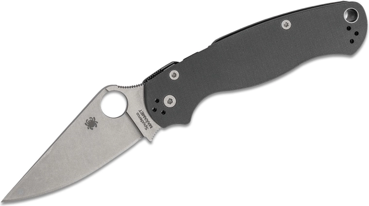 Spyderco Para Military 2 Maxamet Pocket Knife, 8.7 cm, stonewash, gray, G10