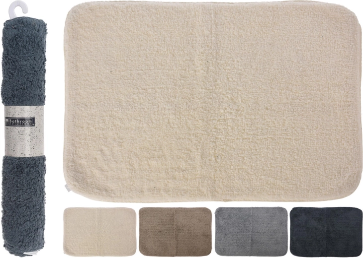Bathroom mat 60 × 90 cm made of cotton and polypropylene, mixed designs