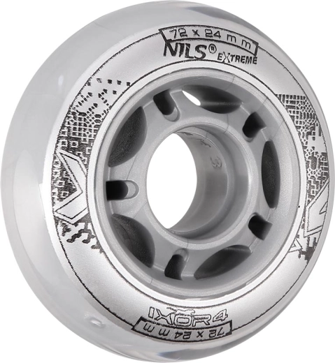 NILS EXTREME PU Inline Skate Wheels 72 × 24 Transparent (4 pcs)