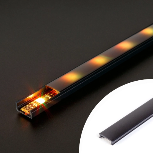 Black opal cover for LED aluminium profile 1000 mm