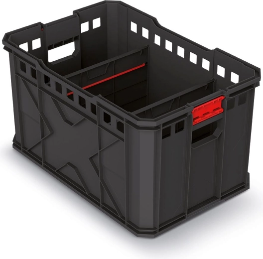 Modular transport box X-Block Pro, black 536 × 354 × 300 mm
