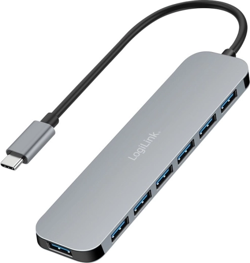 LogiLink 7-портов USB-C хъб USB 3.2 с USB‑A, 5 Gb/s и захранване 20 W