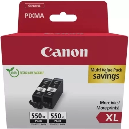 Black Ink Cartridge Canon PGI-550XL Double Pack