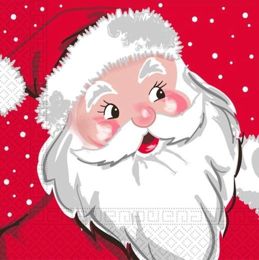 Christmas paper napkins 33 × 33 cm, 3-ply, SANTA motif, 20 pcs