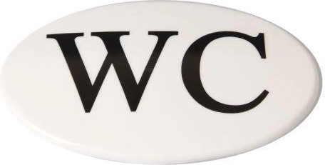 Табелка за врата WC – бяла пластмаса