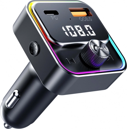 FM Bluetooth трансмитер за кола SWM 3000 с USB-A и USB-C, PD и QC 3.0, гласово управление - 1 брой