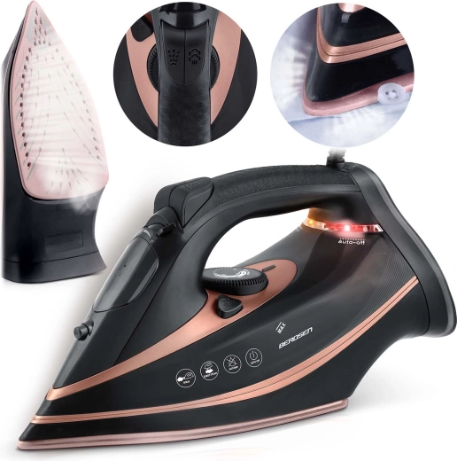 BERDSEN 3000 W Steam Iron with Ceramic Soleplate and Vertical Steam