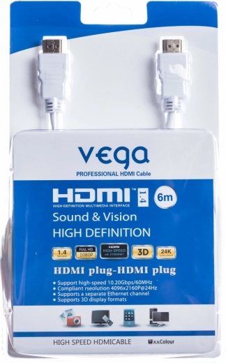 HDMI кабел 6 м бял Vega
