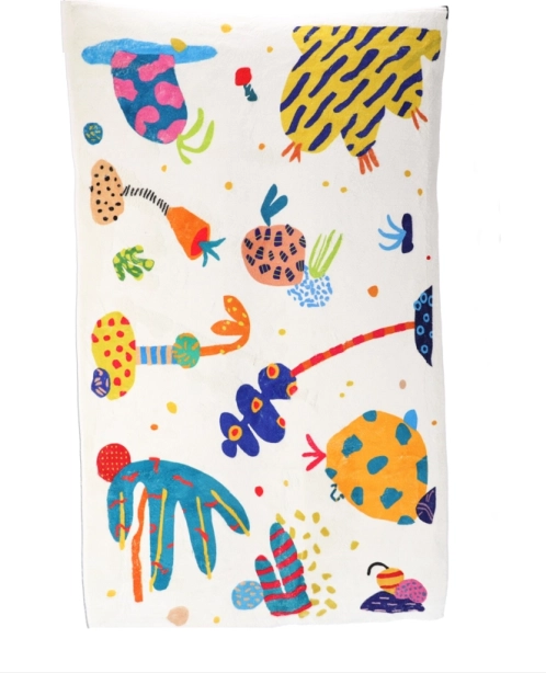 Rug, baby crawling mat, 140 x 80 cm, beige color