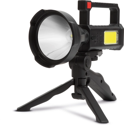 Multifunctional rechargeable LED flashlight with work light and stand 580 lm