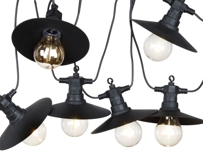 Градинска светеща гирлянда 5,5 м с 6 LED крушки, IP44, топла светлина