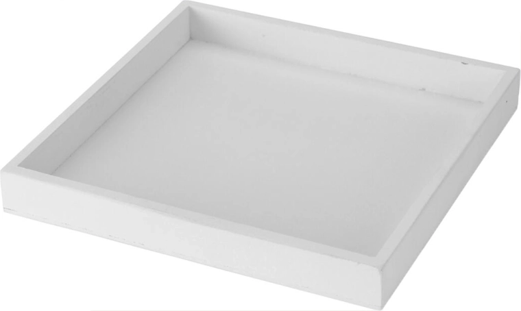 Decorative wooden tray 25 × 25 × 3 cm white