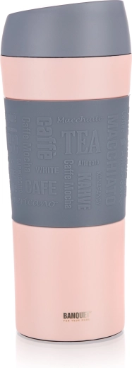 MATTY 400 ml Stainless Steel Travel Mug with Silicone Sleeve – Pink