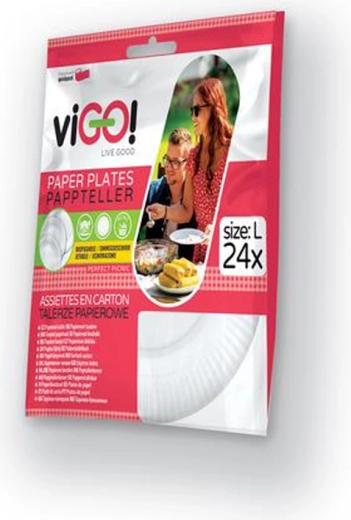 VIGO Paper Plates 23 cm, 24 pcs
