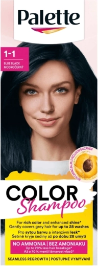 Palette Color Shampoo 1-1 синьо-черен оцветяващ шампоан 50 мл