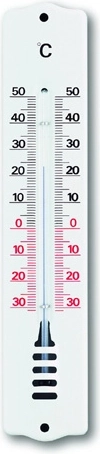 Indoor and outdoor analog TFA thermometer made of metal