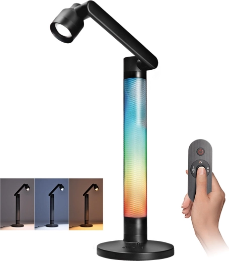 Solight LED dimmable desk lamp with RGB backlighting 10 W 600 lm with remote control