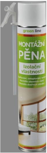 Монтажна пяна 750 ml с тръбичка GREEN LINE