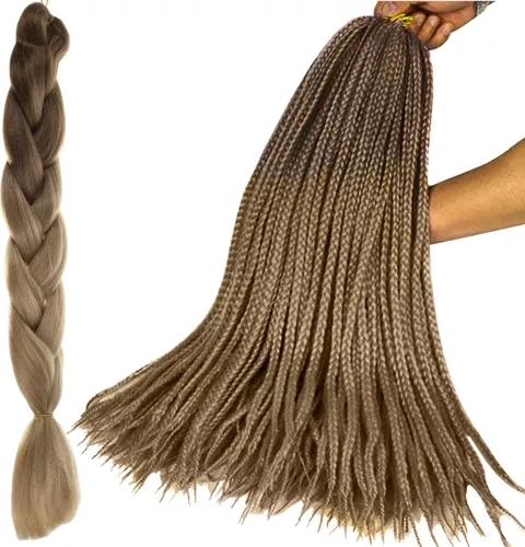 Synthetic hair for ombré blonde braids