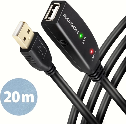 Axagon USB 2.0 Active Extension Cable 20m