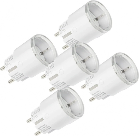 Комплект 5 смарт контакта Shelly Plug S Gen3 12 A, бял