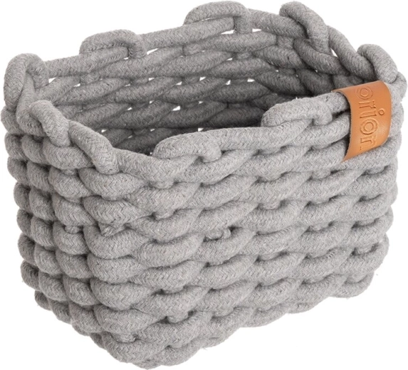 Skandi cotton storage basket, grey 19.5 × 14 × 14 cm