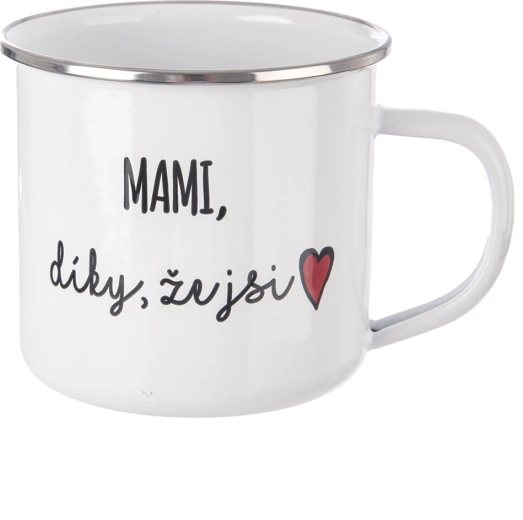 White enamel mug “Mom, thank you for being” 500 ml