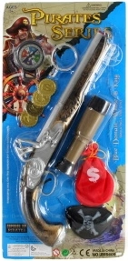 Pirate set with flintlock pistol and telescope - 1 set