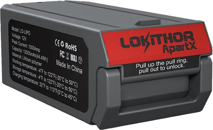 Lokithor LO-LIPO LiPo battery 12 V 12,000 mAh (1500 A) for ApartX