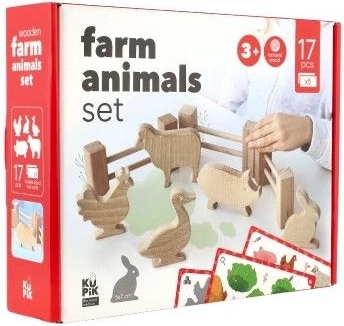 Creative farm with 17 wooden pieces