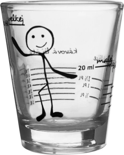 Glass measuring shot with print 50 ml