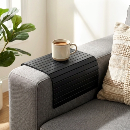 Stable surface on sofa armrest