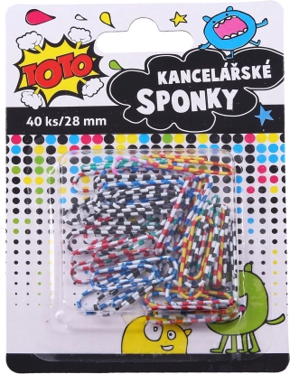 Striped Office Clips 28 mm - 40 pcs