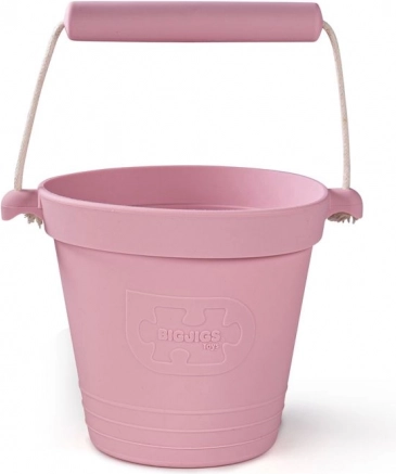 Силиконова плажна кофичка светло розова BIGJIGS TOYS