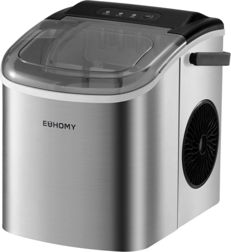 Euhomy IM001 compact ice maker 12 kg/day, 1.2 L (silver)