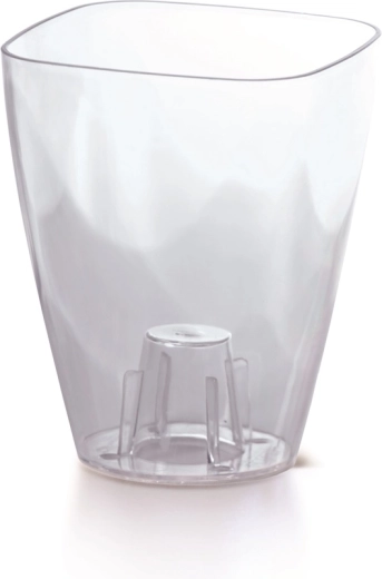 Transparent orchid pot COUBI ORCHID, square 13.2 × 13.2 cm