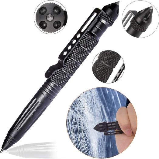 Tactical pen with a glass breaker