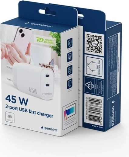 Fast USB Power Delivery charging up to 45 W