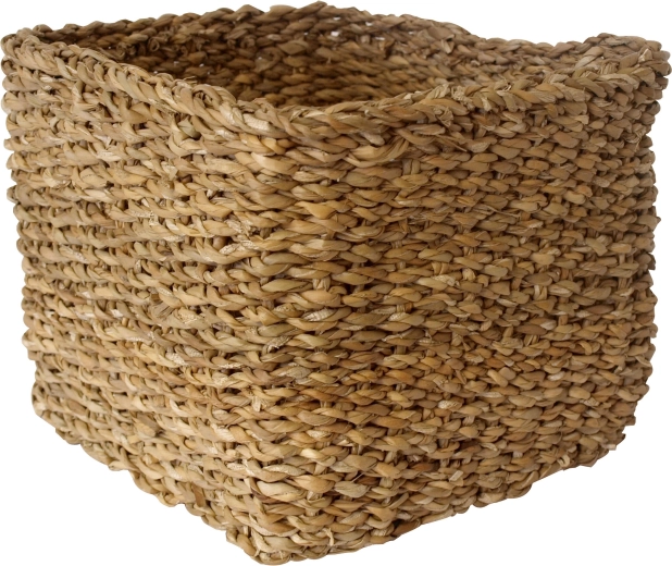 Square tall seagrass basket 18 × 18 × 14 cm