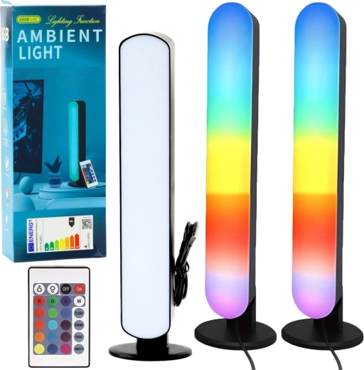 Комплект RGB LED атмосферни лампи за бюро с дистанционно управление – 2 бр.
