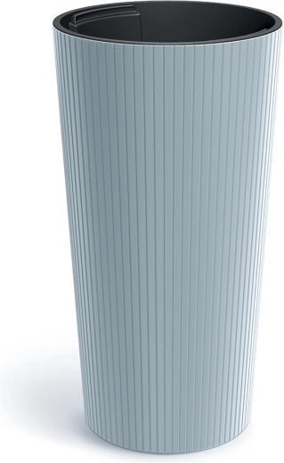 Lamia Slim Flower Pot 20 cm light grey with insert