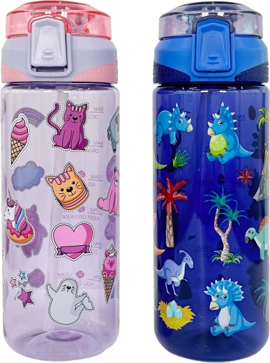Children's plastic water bottle 600 ml, assorted - 1 piece